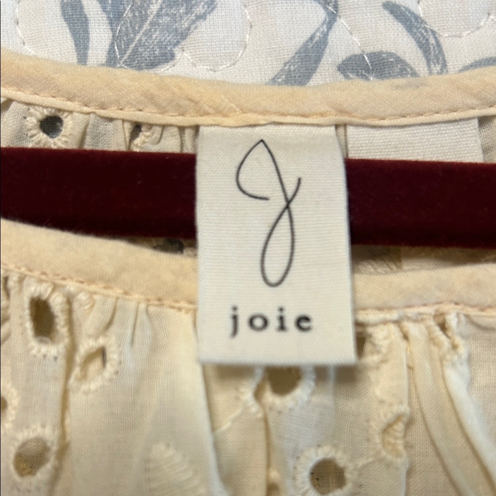 Joie Cream Eyelet Blouse